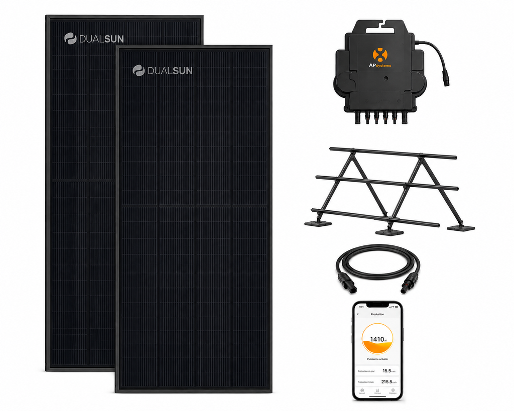 Kit Plug & Play 1kWc Panneaux Dualsun et micro-onduleur APS